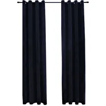 vidaXL Verdunkelungsvorhang Ösen 140 x 225 cm samt schwarz 2 St.