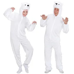 Plüschiges Eisbär Overall Kostüm - 175-cm