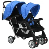 vidaXL Geschwisterwagen blau und schwarz