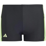 adidas Boy's Colourblock 3-Stripes Swim Boxers Badeanzug, Black/Green Spark/Lucid Lime, 11-12 Years