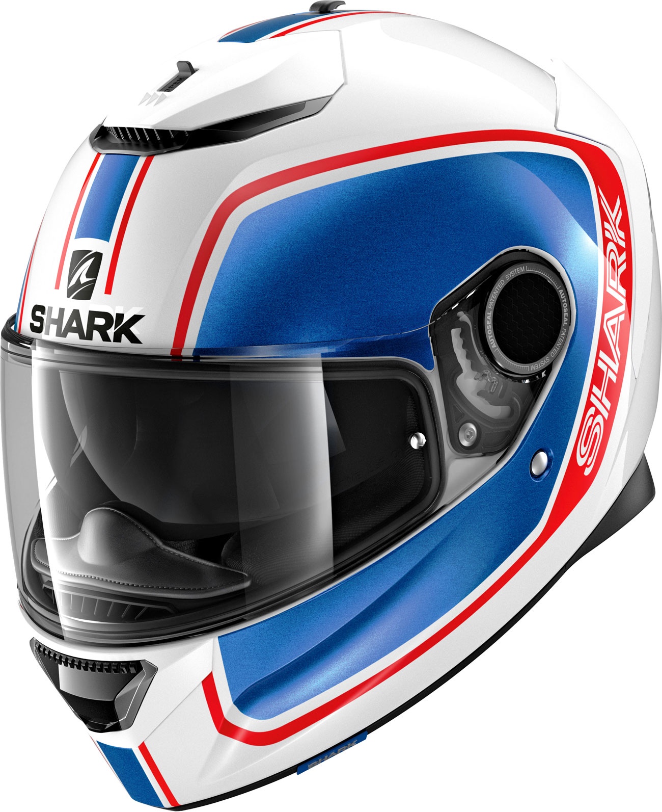Shark Spartan 1.2 Priona, casque intégral - Blanc/Bleu/Rouge - XXL