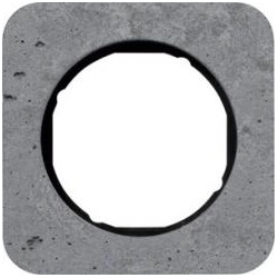 Abdeckrahmen R.1, 1-fach (Beton grau / schwarz glänzend)