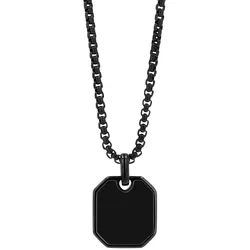 Kette mit Anhänger ADELIA ́S, schwarz, Halsketten, Damen, unbekannt, Edelstahl