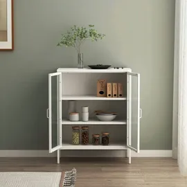 [en.casa] Sideboard Fauske 80 x 101,5 x 40 cm Weiß