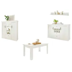 Furn.Design Esszimmer Set 4-teilig in weiß Pinie Landhaus, Soft-Close-Funktion Fiastra