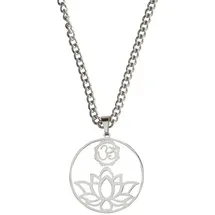 Saraswati Halskette Om Lotus Edelstahl