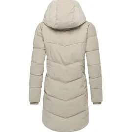 Ragwear Damen Langer Wintermantel wasserdicht in Kord-Optik warmer Steppmantel mit Samt-Haptik Pavla Cordy YOUMODO Bone Gr. 3XL - 3XL