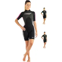 Cressi Med X Lady Shorty Wetsuit Black/Pink/Grey 2.5mm M/3 - Kurzer Neoprenanzug für Damen aus 2,5 mm Hochelastischem, Schwarz/Rosa/Grau, M/3