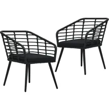 vidaXL Gartenstuhl 63,5 x 53,5 x 77 cm schwarz 2 St.