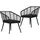 vidaXL Gartenstuhl 63,5 x 53,5 x 77 cm schwarz 2 St.