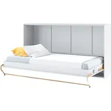 MEBLINI Schrankbett Concept Pro - Wandbett mit Lattenrost - Schrank mit Klappbett - Wandklappbett - Murphy Bed - Bettschrank - CP-06-90x200cm Horizontal - Weiß Matt