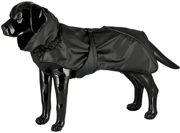 Dog Raincoat Aqua Black 55cm
