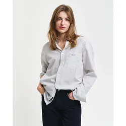 Langarmhemd GANT "REG POPLIN STRIPE", Herren, Gr. XXL, N-Gr, weiß, Jersey, Obermaterial: 100% Baumwolle, casual, regular fit hüftbedeckend, Langarm, Hemden