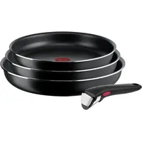 Tefal Ingenio Easy on 4-Teiliges Pfannenset Abnehmbarer Griff, 22/ 24/26 Cm, Sta