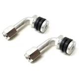 2X Alu Winkelventil 90° Reifenventil – Passend für Roller, Mofa, Moped, Scooter – Inkl. Ventilkappen