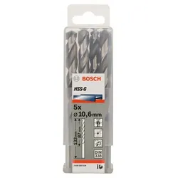 Metallbohrer HSS-G, DIN 338, 10,6 x 87 x 133 mm, 5er-Pack