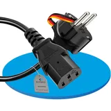 Sonero Stromkabel Kaltgerätekabel 3 Polig, 5,0m, Schutzkontakt Stecker Netzstecker auf Kaltgerätekupplung C13 Buchse, Netzkabel Netzteil Strom Kabel für Monitor PC Drucker, Schwarz