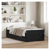 vidaXL Bett 90 x 200 cm Schwarz