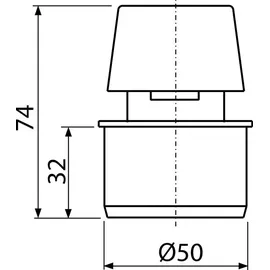 Alcaplast APH50 Rohrbelüfter 50 PP Grau Einzelstück