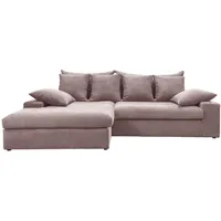 Livetastic Ecksofa, Rosa, Kunststoff, 4-Sitzer, Füllung: Schaumstoff, L-Form, 278x200 cm, seitenverkehrt erhältlich, Rücken echt, Armteil links, rechts, Wohnzimmer, Sofas & Couches, Wohnlandschaften, Ecksofas