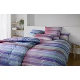 ELEGANTE Swoosh Gestreift Blau 135 x 200 cm + 80 x 80 cm