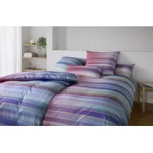 ELEGANTE Swoosh Gestreift Blau 135 x 200 cm + 80 x 80 cm