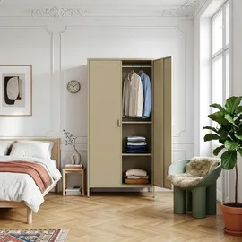 [en.casa] Kleiderschrank Esteli 170 x 80 x 45 cm Kamelfarben
