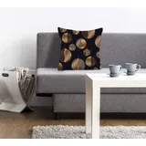 Queence Dekokissen "Dani", gold (goldfarben, bronzefarben, bedruckt), B:40cm L:40cm, Polyester, Dekokissen_Sitzkissen_Kissenhüllen, Kissenhülle,Christbaumkugeln,Schwarz,Weihnachtsdeko,Festlich