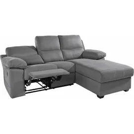Atlantic Home Collection Ecksofa Conrad L-Form mit Relaxfunktion und Bettkasten 3-Sitzer Grau