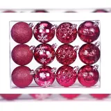 MAGIC by Inge 12 Weihnachtskugeln 6cm Kunststoff Christbaumkugeln Weihnachtsbaumkugeln pink
