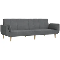 VidaXL Schlafsofa 2-Sitzer mit 2 Kissen Hellgrau Stoff