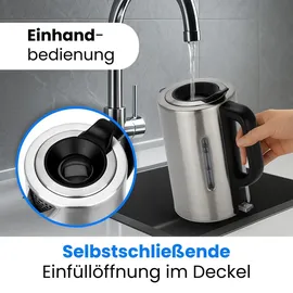 Proficook Wasserkocher PC-WKS 1321 1,7 l Schwarz/Silber