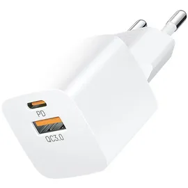 wozinsky 20W USB-C / USB-A Wandladegert - Weiß Schnelladegert PD, QC 3.0 - Weiß