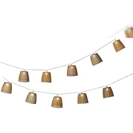 Lumineo LED Solar Lichterkette Lampenschirme 4,5m - Solarlichterkette Solarkette Gartenbeleuchtung Partylichterkette Außen Garten, Balkon, Solarstring, Beleuchtung de Garten, Außenbele... Beige