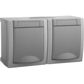 Panasonic Schuko-Steckdose 2-fach Aufputzmontage IP54 Grau