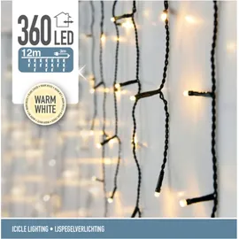 ECD Germany Lichtervorhang LED 12 m Warmweiß