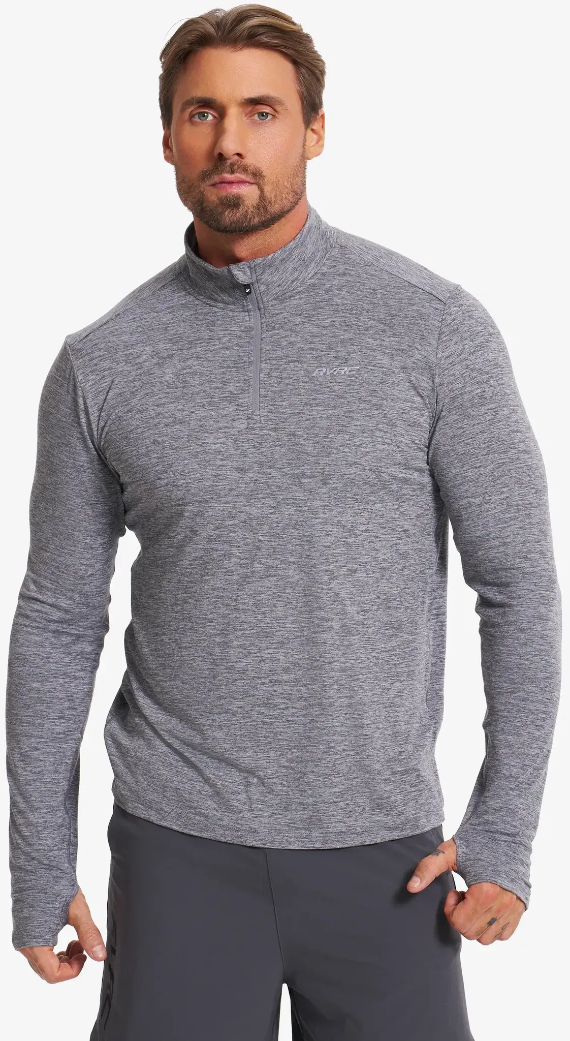 Impulse Half-zip Top Herren Grey Melange, Größe:M - Herren > Oberteile > Long-sleeve-shirts - Grau