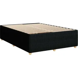 vidaXL Boxspringbett mit Matratze Schwarz 140x200 cm Stoff
