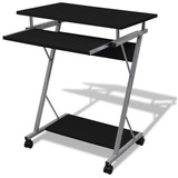 DOTMALL Computertisch Laptoptisch mit 4 Rollen in Z-förmige,Breite 60 cm schwarz