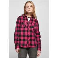 URBAN CLASSICS Ladies Turnup Checked Flanell Shirt - Violet