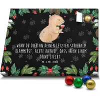 Mr. & Mrs. Panda Schoko Adventskalender Capybara Wein - Schwarz - Geschenk, Stilvolles Capybara, Tiermotive, Liebe zum Wein Spruch, Geschenk für W... - Schwarz