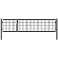 Home Deluxe Doppelflügel Gartentor 350 x 80 cm Anthrazit/Metall