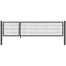 Home Deluxe Doppelflügel Gartentor 350 x 80 cm Anthrazit/Metall