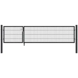 Home Deluxe Doppelflügel Gartentor 350 x 80 cm Anthrazit/Metall