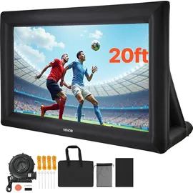 Vevor aufblasbare Filmleinwand Projektion Beamer Leinwand aus 600D, Projektionsleinwand mit tragbarer Aufbewahrungstasche, 16:9, Filmprojektion für Heimkino Mottoparty Poolspaß (513 x 185 x 330 cm)