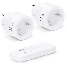 Sonero Funk-Steckdosen Set 2300 Watt | 1x Fernbedienung, 2x Steckdose für den Innenbereich, 30m Reichweite, kompaktes Design, weiß