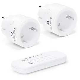 Sonero Funk-Steckdosen Set 2300 Watt | 1x Fernbedienung, 2x Steckdose für den Innenbereich, 30m Reichweite, kompaktes Design, weiß