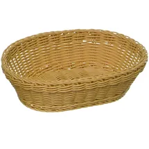 APS Korb, oval "PROFI LINE" - Körbchen, Flechtkorb aus Polypropylen - Abmessungen: 25 x 19 cm/Höhe: 6,5 cm/Farbe: Beige