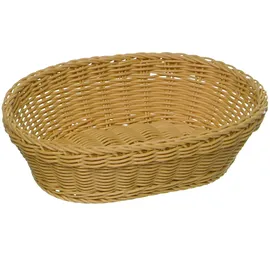 APS Korb, oval "PROFI LINE" - Körbchen, Flechtkorb aus Polypropylen - Abmessungen: 25 x 19 cm/Höhe: 6,5 cm/Farbe: Beige