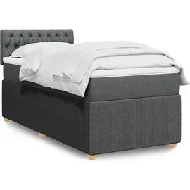 vidaXL Boxspringbett 100 x 200 cm Dunkelgrau